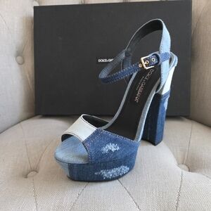 Dolce & Gabbana Blue Denim Platform Heels